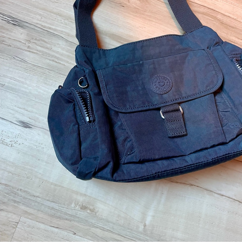 Kipling Navy Blue Nylon Tote with Front Flap - Picture 3 of 13